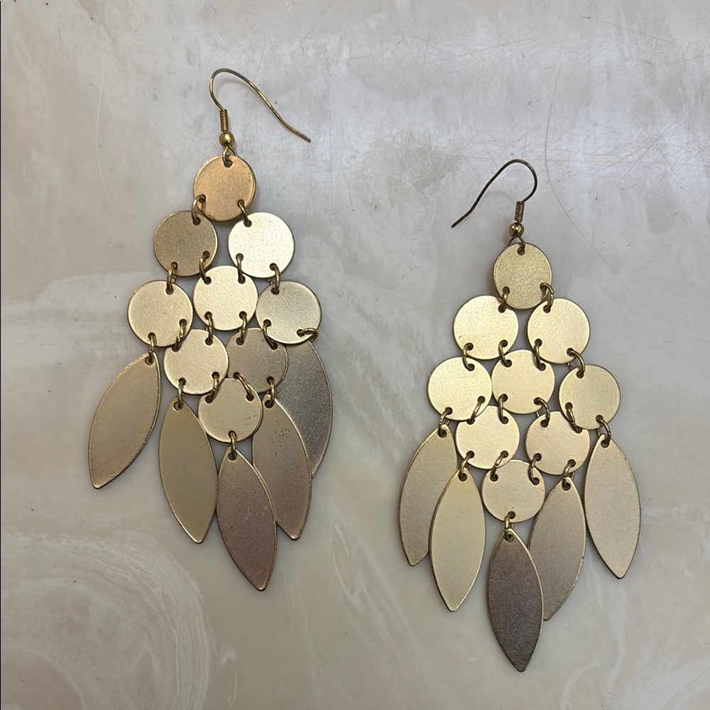Zara Gold Chandelier Earrings with Cascading Design
